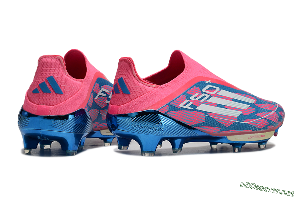 Unisex Adidas F50+ Lightstrike Pro Laceless FG Football Boots - Pink/Blue/White 6