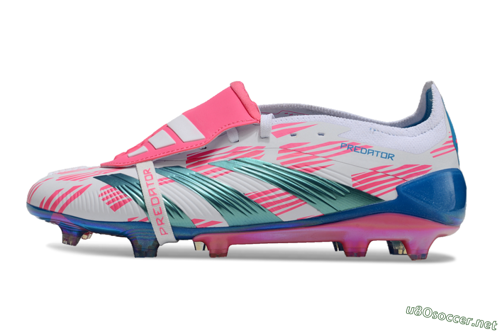 Men's Adidas Predator Elite Foldover Tongue FG Football Boots - White/Blue/Pink 0