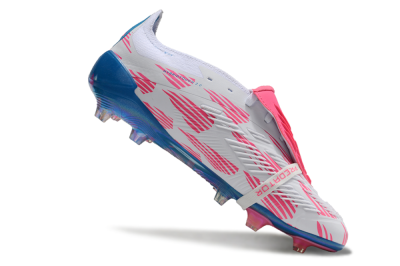 Men's Adidas Predator Elite Foldover Tongue FG Football Boots - White/Blue/Pink