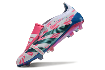 Men's Adidas Predator Elite Foldover Tongue FG Football Boots - White/Blue/Pink