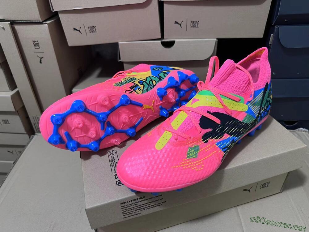 Men's Puma Future Ultimate MG Football Boots - Red/Blue/Yellow/Green