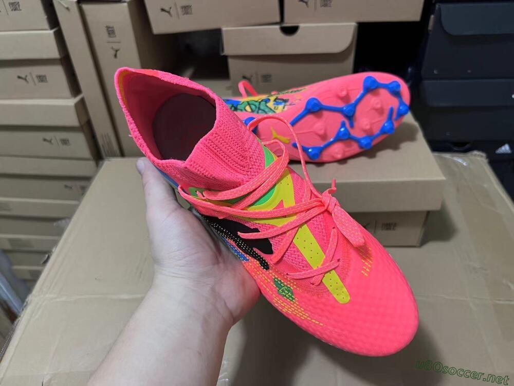 Men's Puma Future Ultimate MG Football Boots - Red/Blue/Yellow/Green