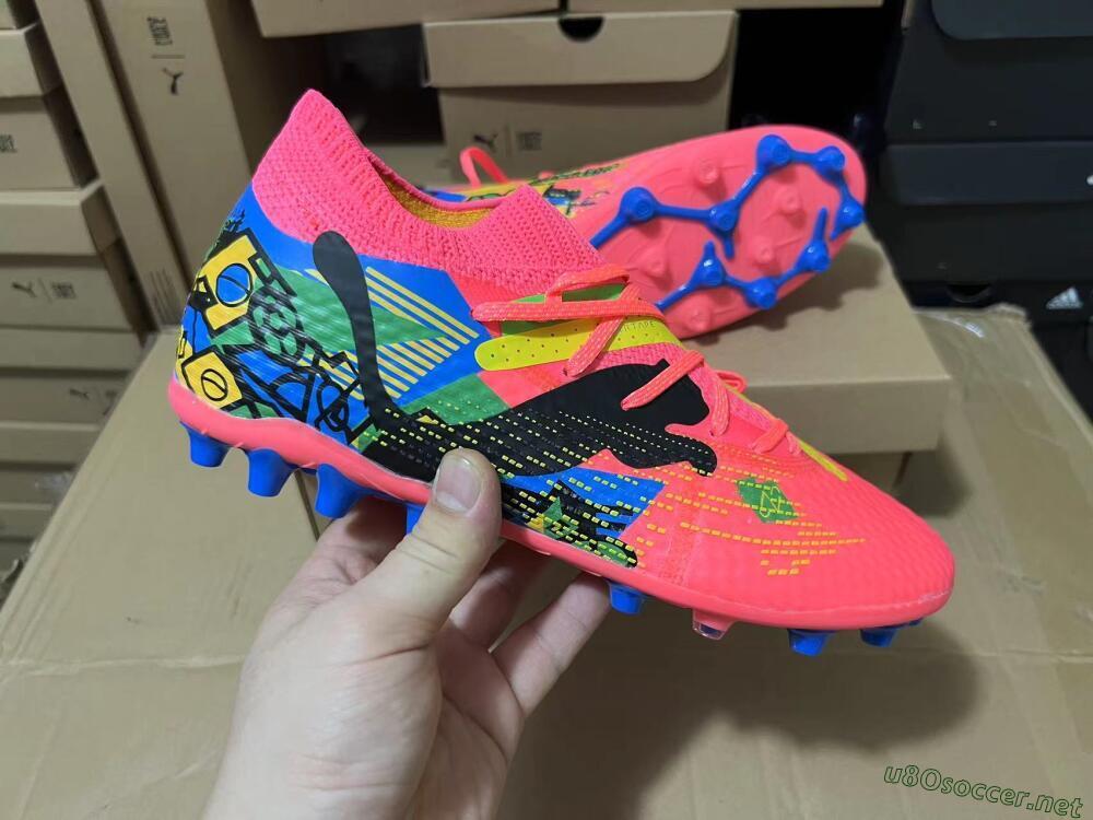 Men's Puma Future Ultimate MG Football Boots - Red/Blue/Yellow/Green