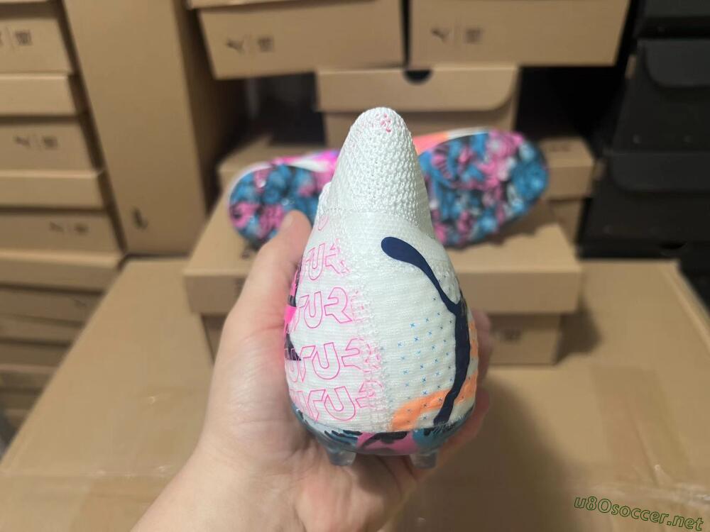 Men's Puma Future Ultimate FG Football Boots - White/Pink/Blue