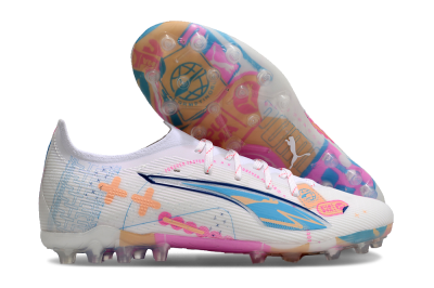Men's Puma Ultra 5 Ultimate MG Football Boots - White/Blue/Pink