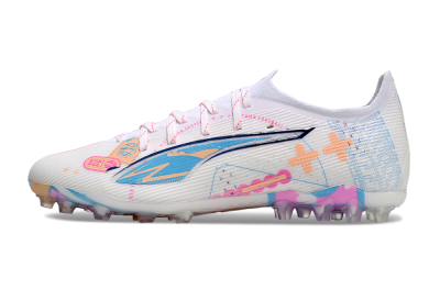 Men's Puma Ultra 5 Ultimate MG Football Boots - White/Blue/Pink