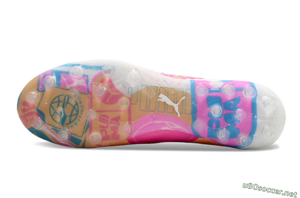 Men's Puma Ultra 5 Ultimate MG Football Boots - White/Blue/Pink 5