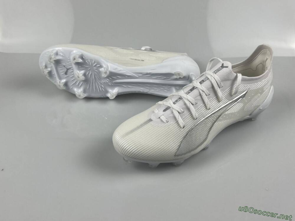 Men's Puma Ultra 5 Ultimate FG Football Boots - White/Silver