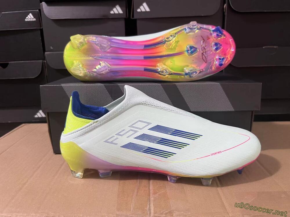 Unisex Adidas F50 Elite Laceless FG Football Boots - Jade/Blue/Yellow