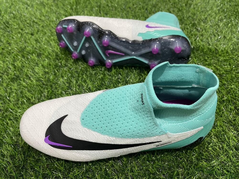 Unisex Nike Phantom GX Elite AG Football Boots - White/Black/Jade/Purple