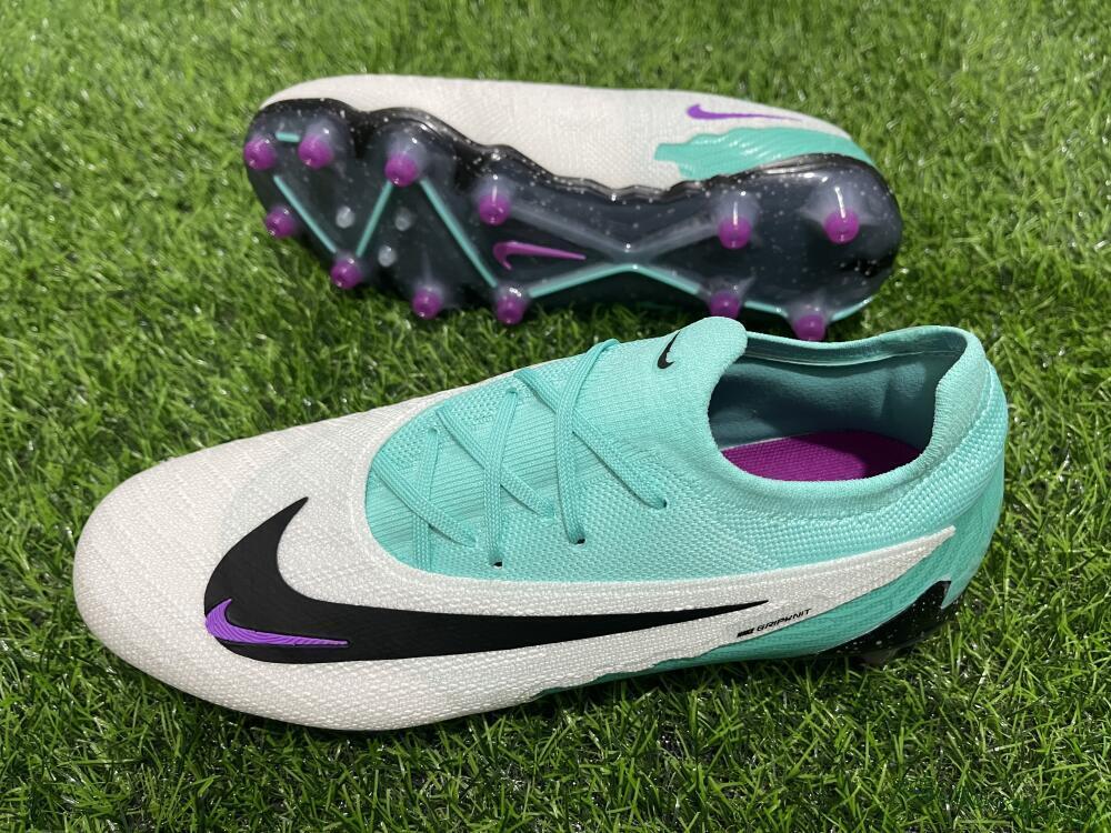 Unisex Nike Phantom GX Elite AG Football Boots - White/Black/Jade/Purple