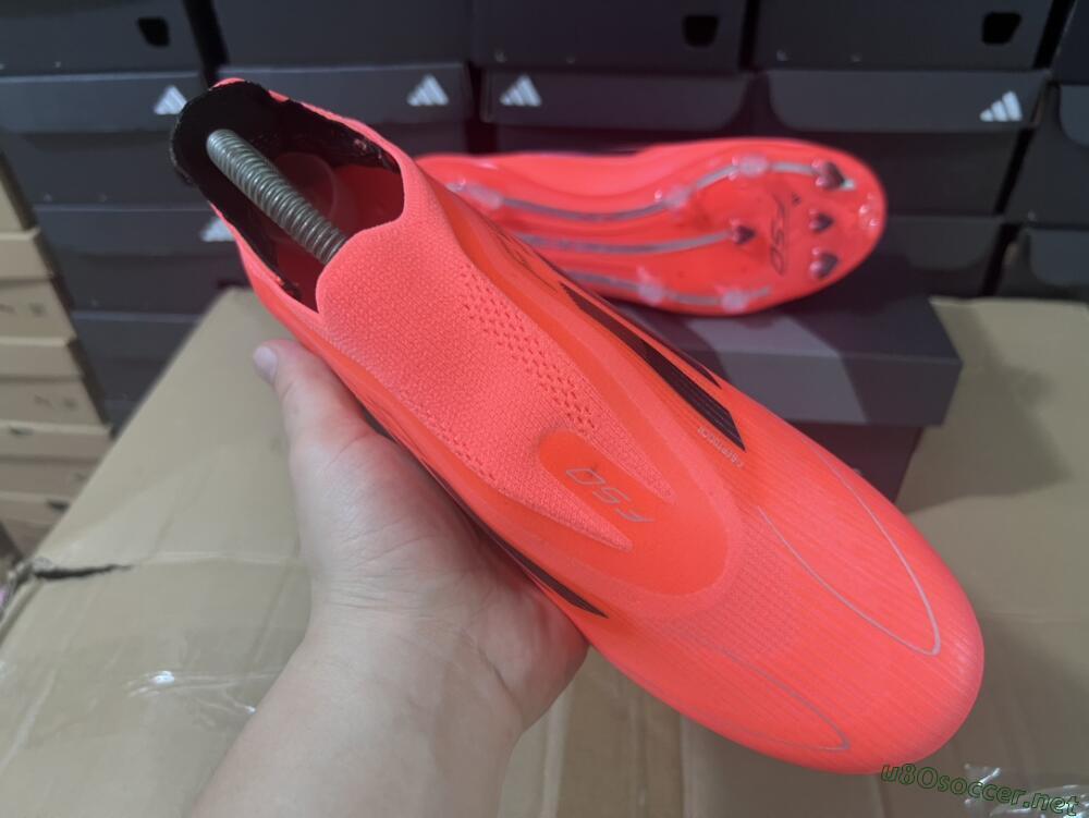 Unisex Adidas F50 Elite Laceless FG Football Boots - Red/Blue/Silver