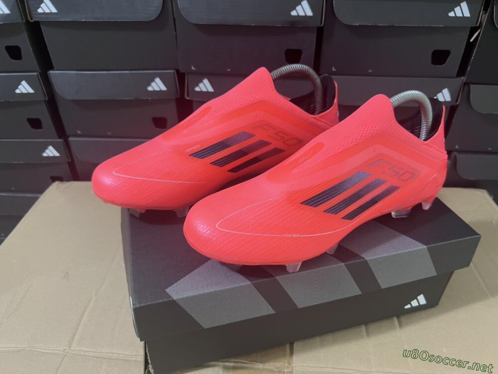 Unisex Adidas F50 Elite Laceless FG Football Boots - Red/Blue/Silver