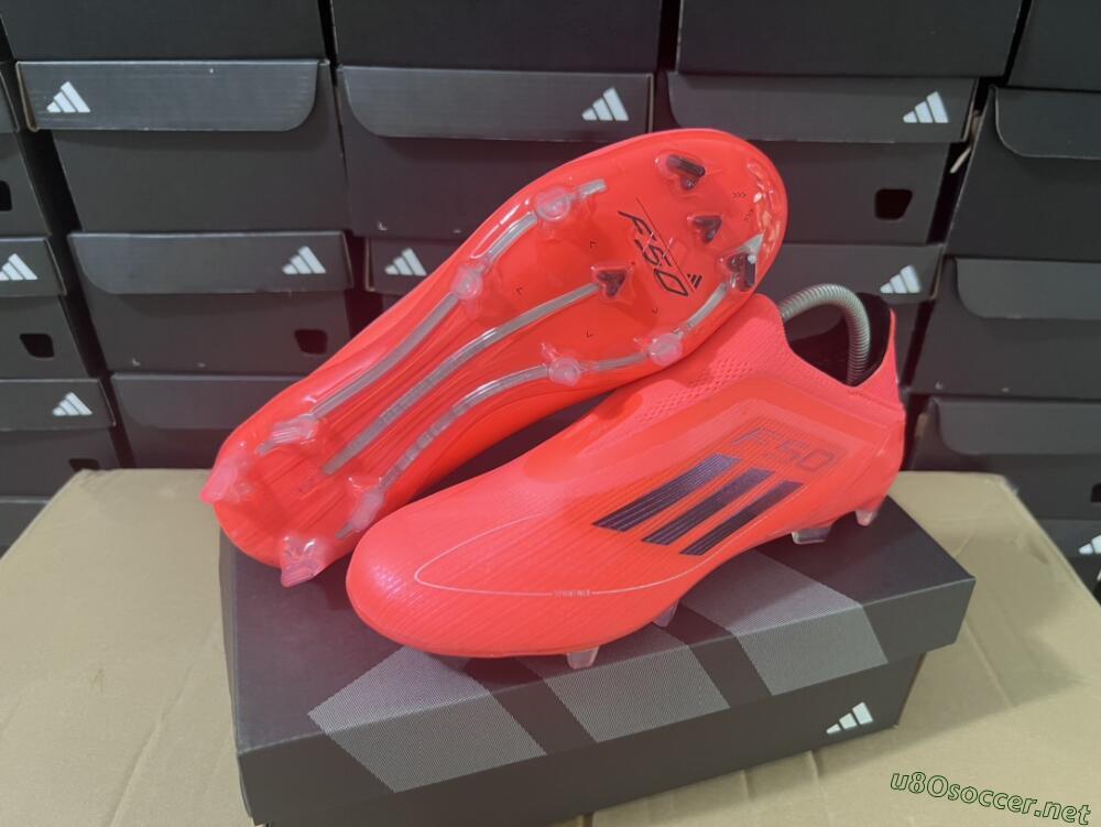 Unisex Adidas F50 Elite Laceless FG Football Boots - Red/Blue/Silver