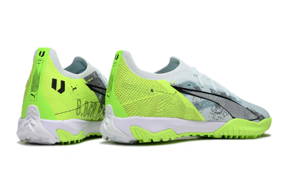 Men's Puma Ultra 5 Ultimate TF Football Shoes - Grey/Green/Black