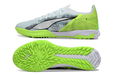 Men's Puma Ultra 5 Ultimate TF Football Shoes - Grey/Green/Black