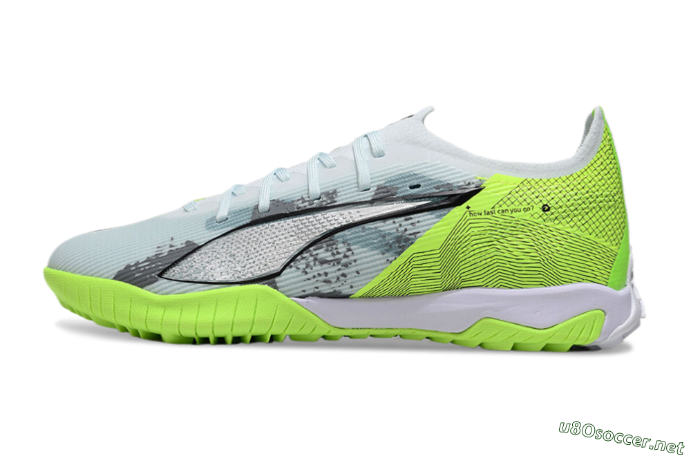 Men's Puma Ultra 5 Ultimate TF Football Shoes - Grey/Green/Black 0