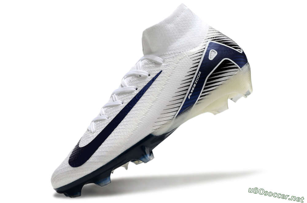 Men's Nike Air Zoom Mercurial Superfly 10 Elite FG Football Boots - White/Black/Blue 5