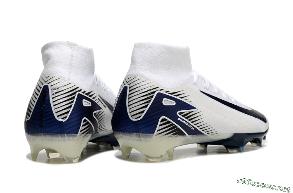 Men's Nike Air Zoom Mercurial Superfly 10 Elite FG Football Boots - White/Black/Blue 6