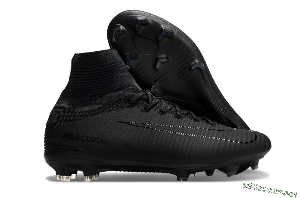 Men's Nike Zoom Mercurial Superfly 5 Elite FG Football Boots - Black/Black 2