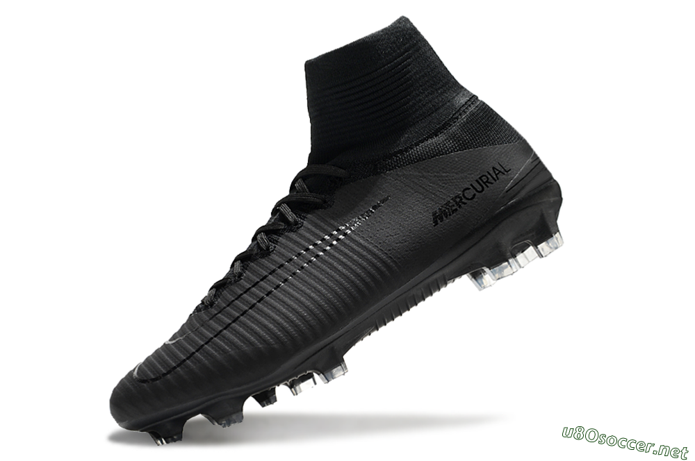 Men's Nike Zoom Mercurial Superfly 5 Elite FG Football Boots - Black/Black 5