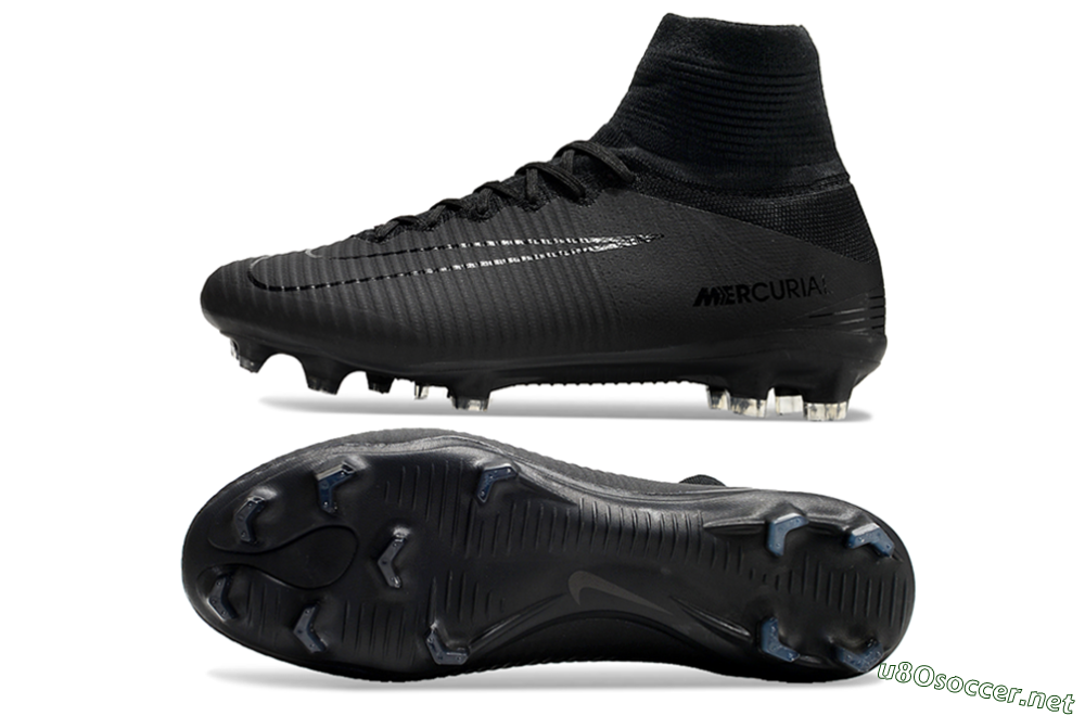 Men's Nike Zoom Mercurial Superfly 5 Elite FG Football Boots - Black/Black 1