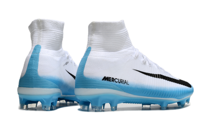 Men's Nike Zoom Mercurial Superfly 5 Elite FG Football Boots - White/Black/Blue