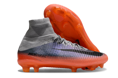 Men's Nike Zoom Mercurial Superfly 5 Elite FG Football Boots - Grey/Black/Orange