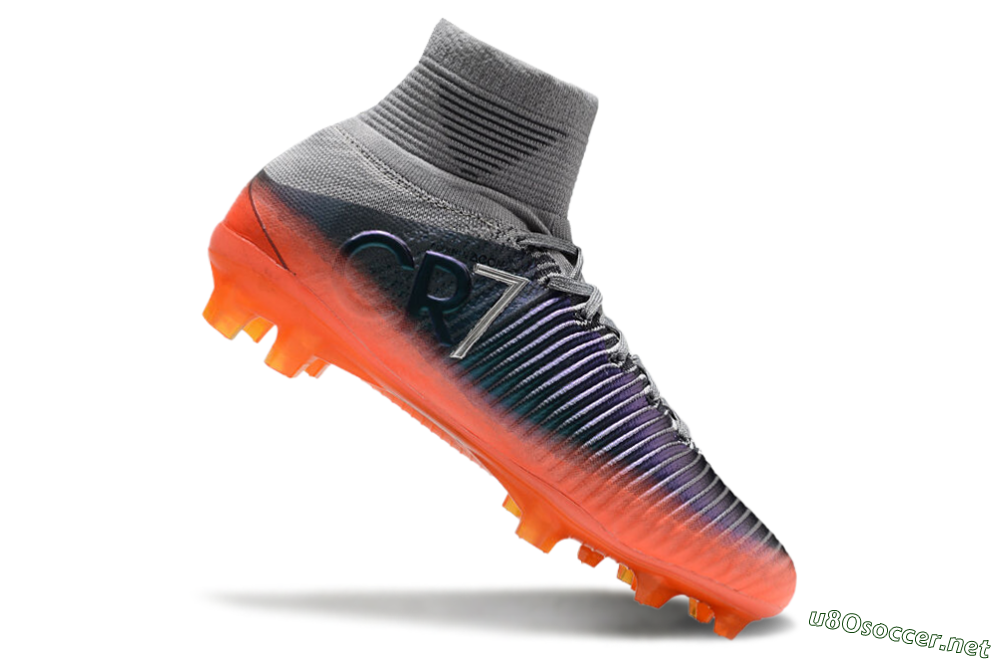 Men's Nike Zoom Mercurial Superfly 5 Elite FG Football Boots - Grey/Black/Orange 4