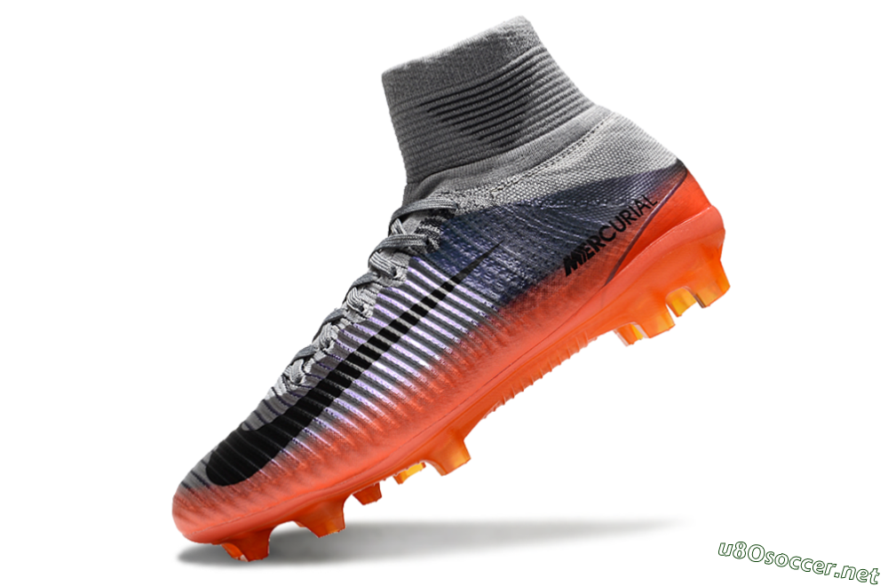 Men's Nike Zoom Mercurial Superfly 5 Elite FG Football Boots - Grey/Black/Orange 5