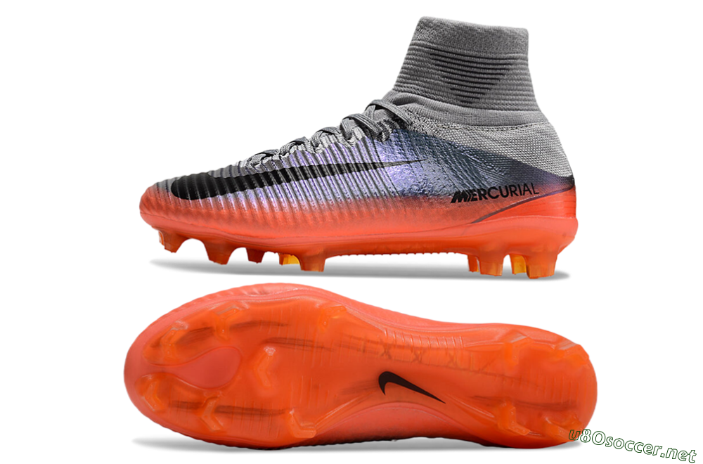 Men's Nike Zoom Mercurial Superfly 5 Elite FG Football Boots - Grey/Black/Orange 1