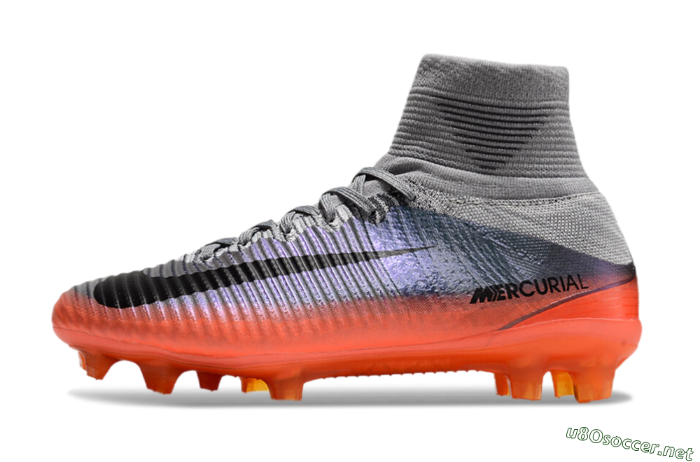 Men's Nike Zoom Mercurial Superfly 5 Elite FG Football Boots - Grey/Black/Orange 0