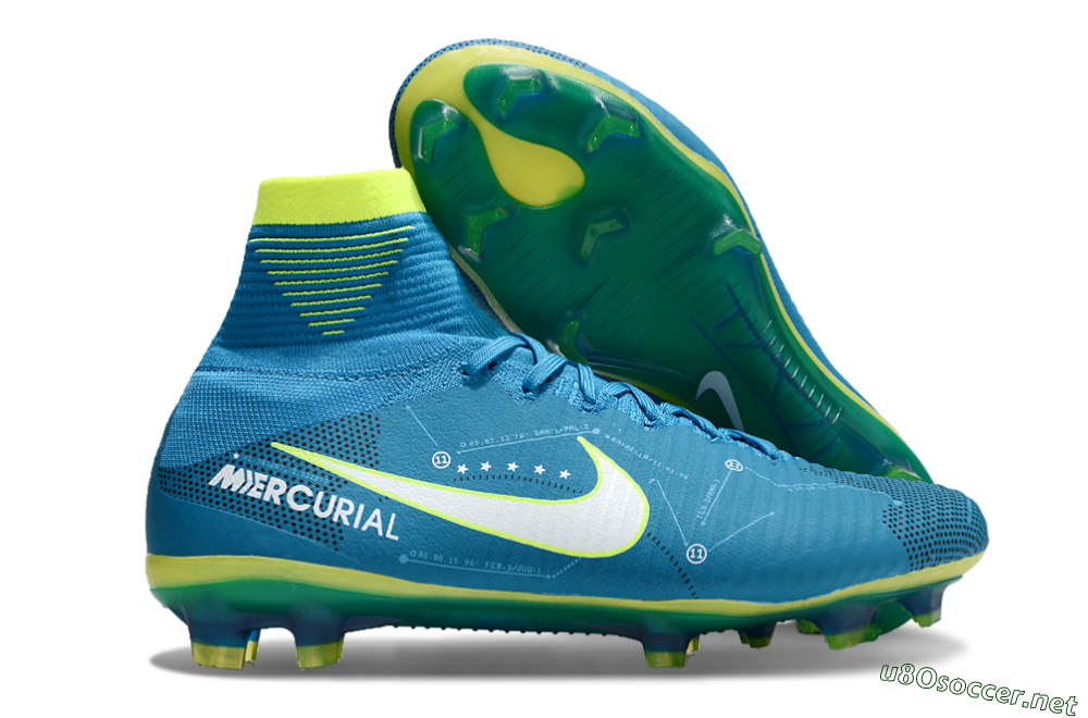 Men's Nike Zoom Mercurial Superfly 5 Elite FG Football Boots - Blue/White/Yellow 2