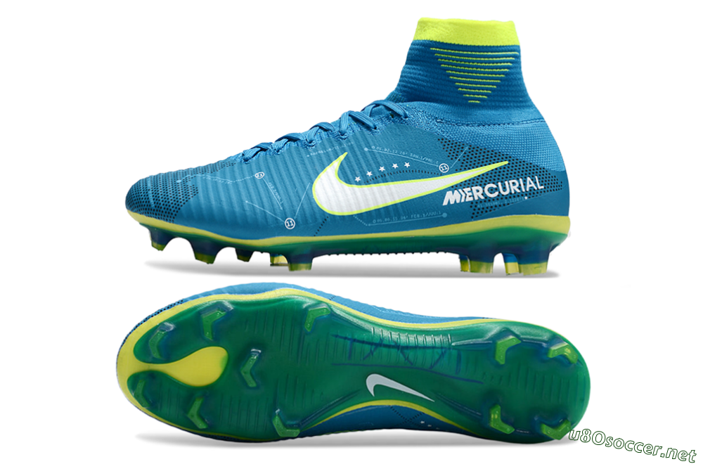 Men's Nike Zoom Mercurial Superfly 5 Elite FG Football Boots - Blue/White/Yellow 1