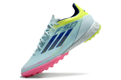 Men's Adidas F50 Pro TF Football Shoes - Jade/Blue/Yellow/Pink
