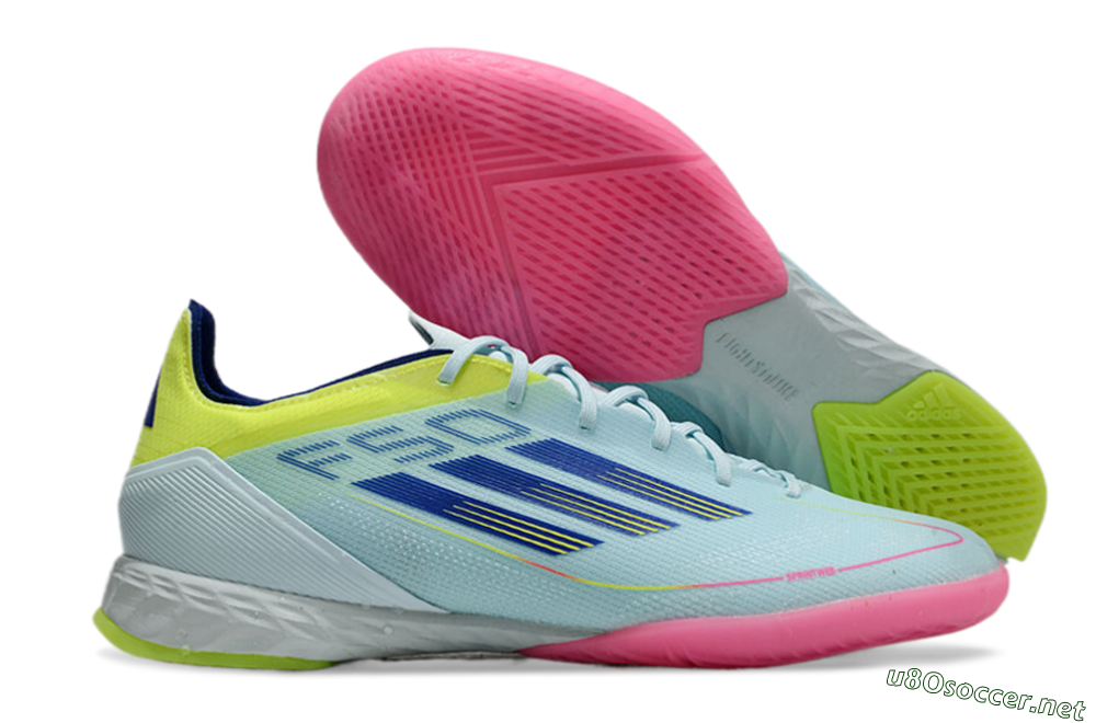 Men's Adidas F50 Pro IC Football Shoes - Jade/Blue/Yellow/Pink 2