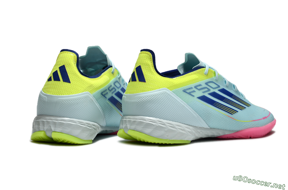 Men's Adidas F50 Pro IC Football Shoes - Jade/Blue/Yellow/Pink 6