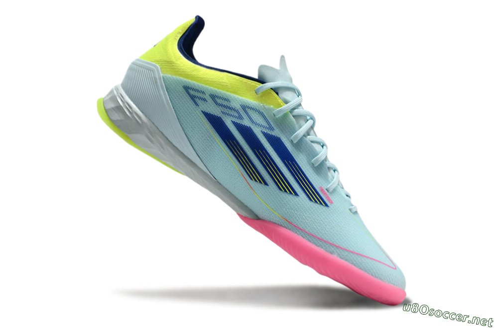 Men's Adidas F50 Pro IC Football Shoes - Jade/Blue/Yellow/Pink 4