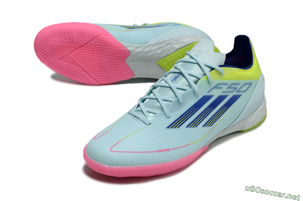 Men's Adidas F50 Pro IC Football Shoes - Jade/Blue/Yellow/Pink 3