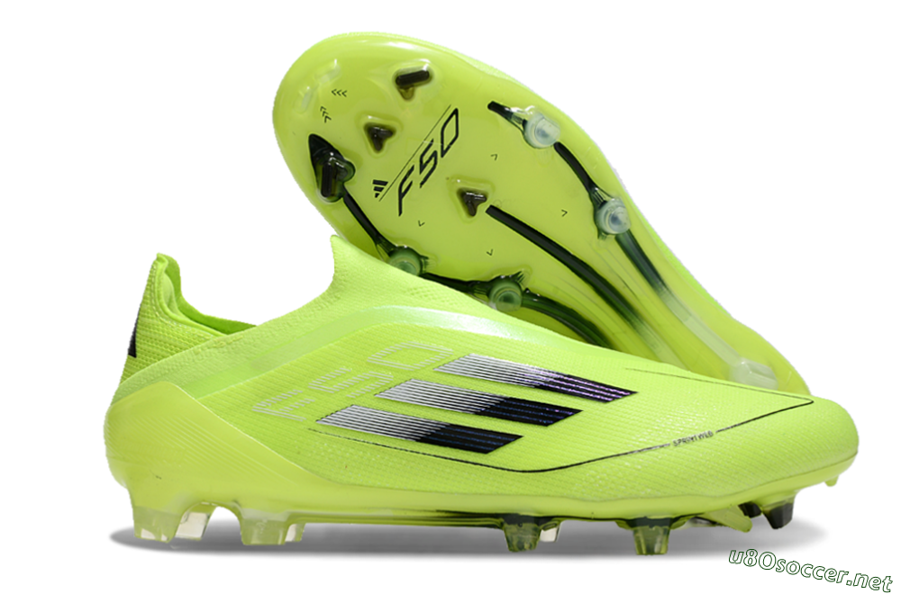 Men's Adidas F50 Elite Laceless FG Football Boots - Yellow/Black 2