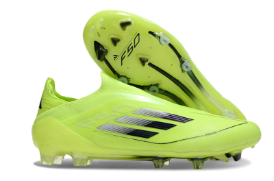 Men's Adidas F50 Elite Laceless FG Football Boots - Yellow/Black