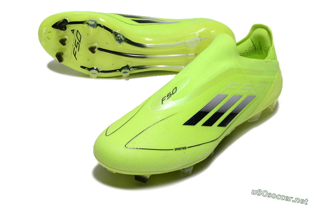 Men's Adidas F50 Elite Laceless FG Football Boots - Yellow/Black 3