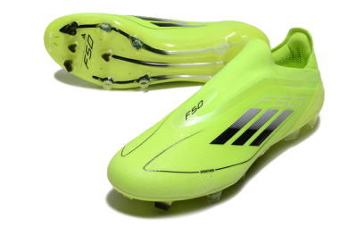 Men's Adidas F50 Elite Laceless FG Football Boots - Yellow/Black