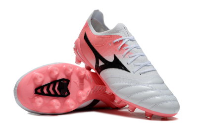 Men's Mizuno Morelia Neo IV Bate FG Football Boots - White/Pink/Black