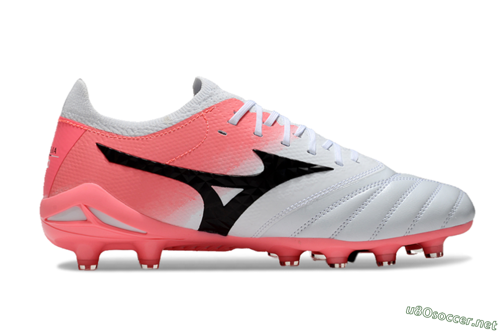 Men's Mizuno Morelia Neo IV Bate FG Football Boots - White/Pink/Black 4
