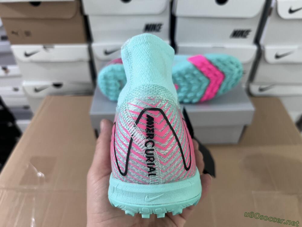 Unisex Nike Air Zoom Mercurial Superfly 10 Elite TF Football Shoes - Green/Pink/Black