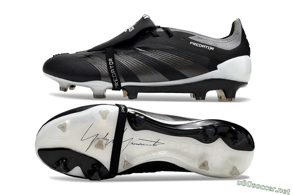 Men's Adidas Predator Elite Foldover Tongue FG Football Boots - Black/Grey/White 1