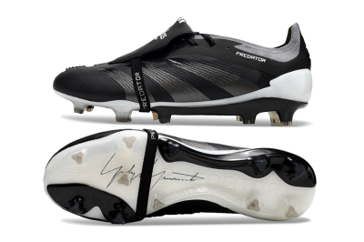 Men's Adidas Predator Elite Foldover Tongue FG Football Boots - Black/Grey/White