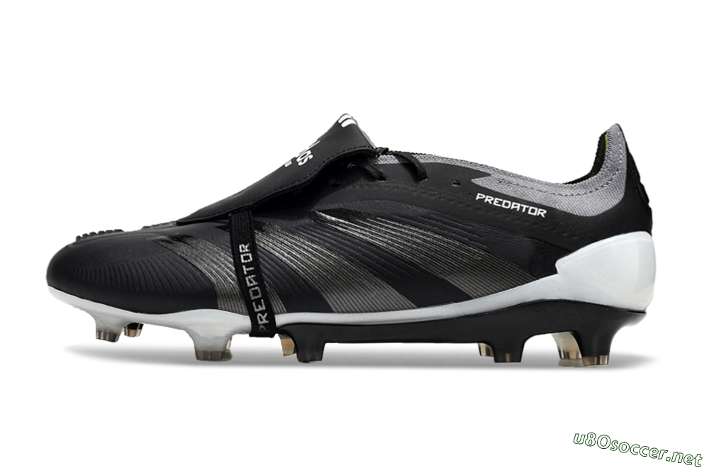 Men's Adidas Predator Elite Foldover Tongue FG Football Boots - Black/Grey/White 0