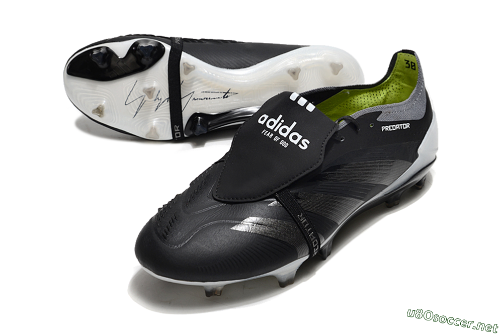Men's Adidas Predator Elite Foldover Tongue FG Football Boots - Black/Grey/White 3